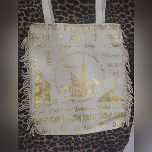Chic Gold and White Dubai Backpack